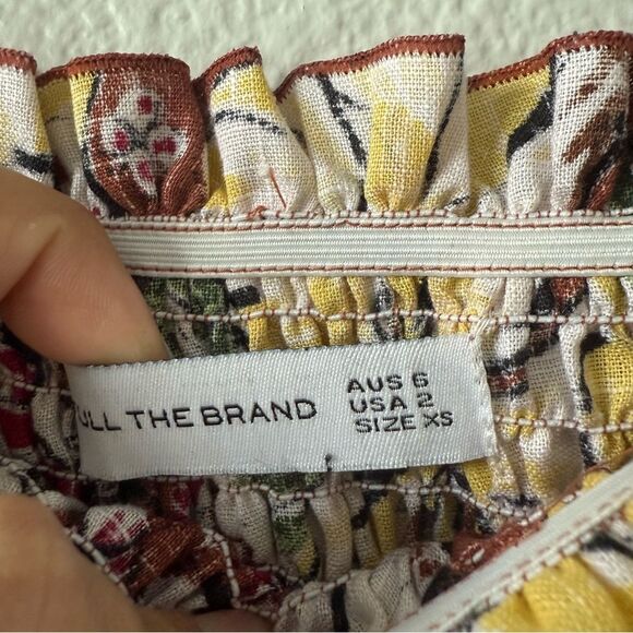 Faithfull The Brand Anthropologie Maya Midi Smocked Dress Brown‎ Floral Sz 2 - Picture 9 of 13